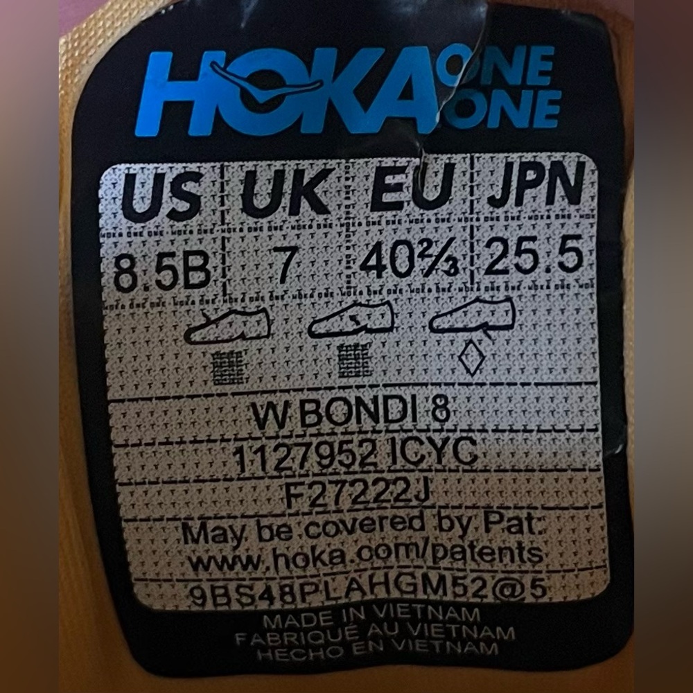 Hoka One One Bondi 8 Womens Size 8.5 Running Shoes Sneakers Impala Cyclamen - Picture 12 of 13